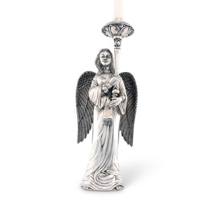 Pewter Angel Candlestick - Tall