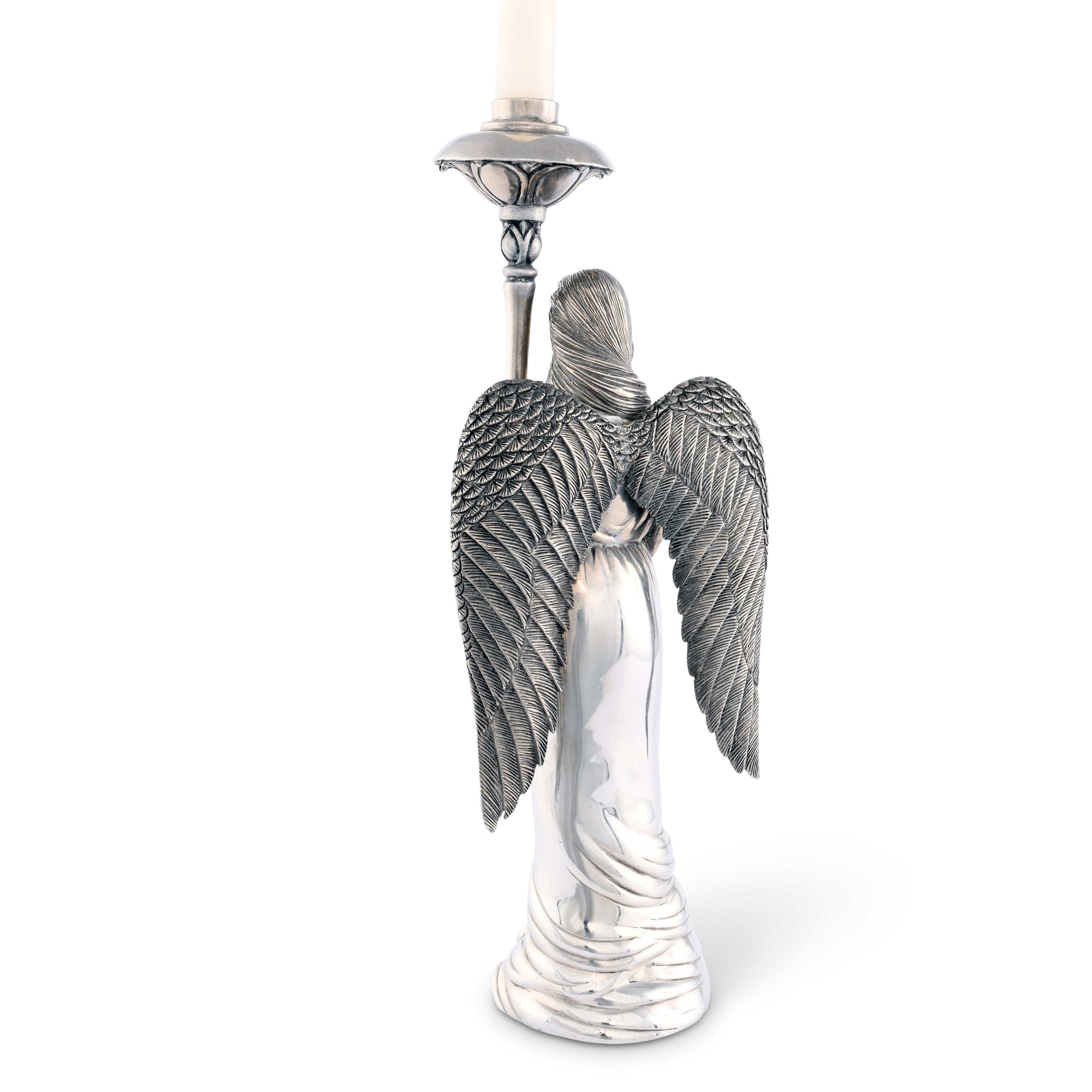 Pewter Angel Candlestick - Tall