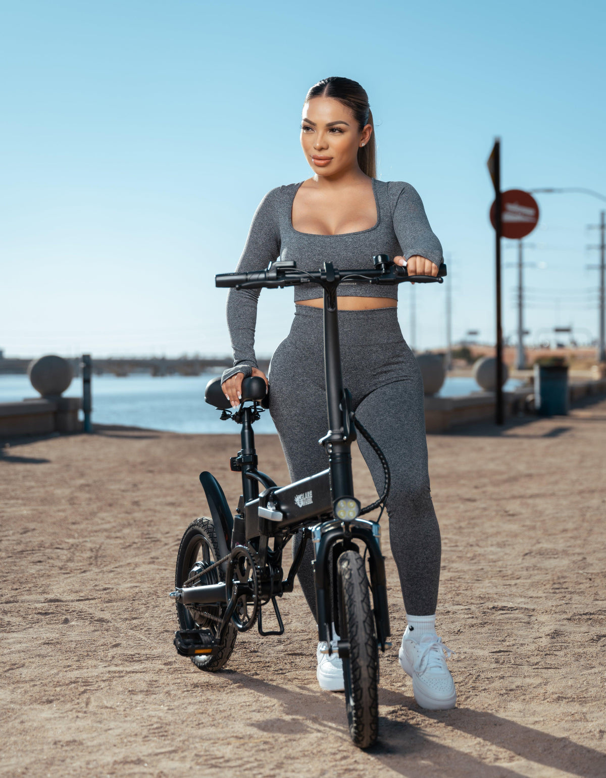 GlareWheel 16'' Folding Electric City Bike X3 Black