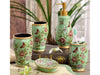 5 Piece Porcelain Bathroom Set - Aqua Green Butterfly Meadow
