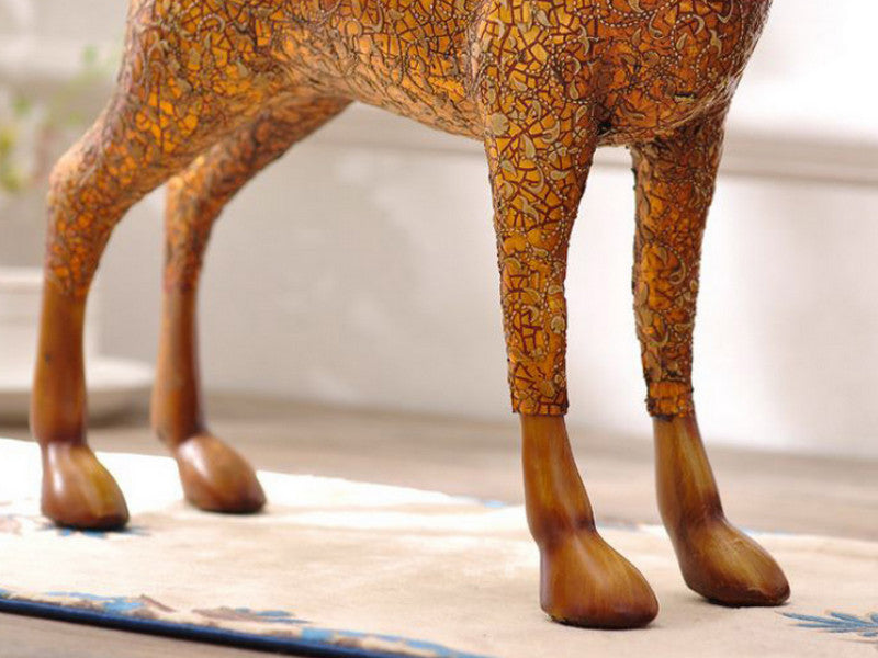 Large Pair of Brown Deer Sculpture with Antlers - 16