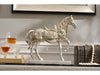 Majestic Horse Sculpture with a Metallic Silver Finish