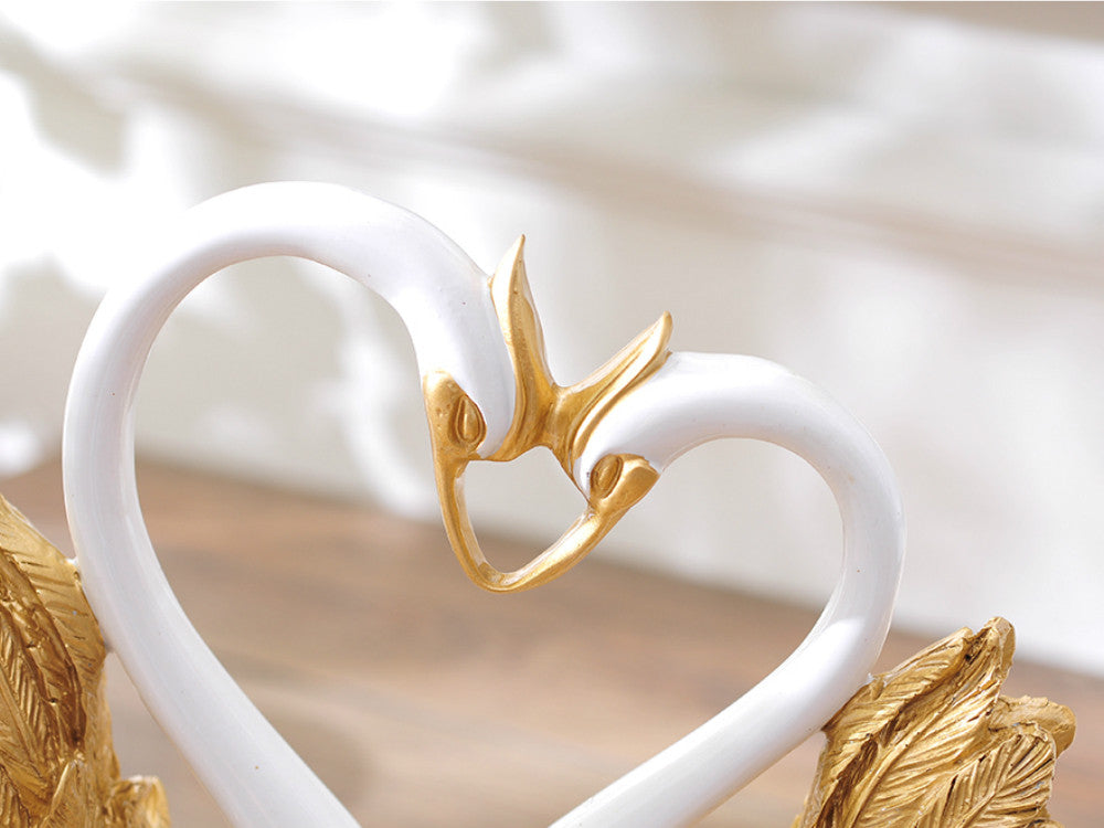 Swan Heart Sculpture - Gold, Silver or Bronze
