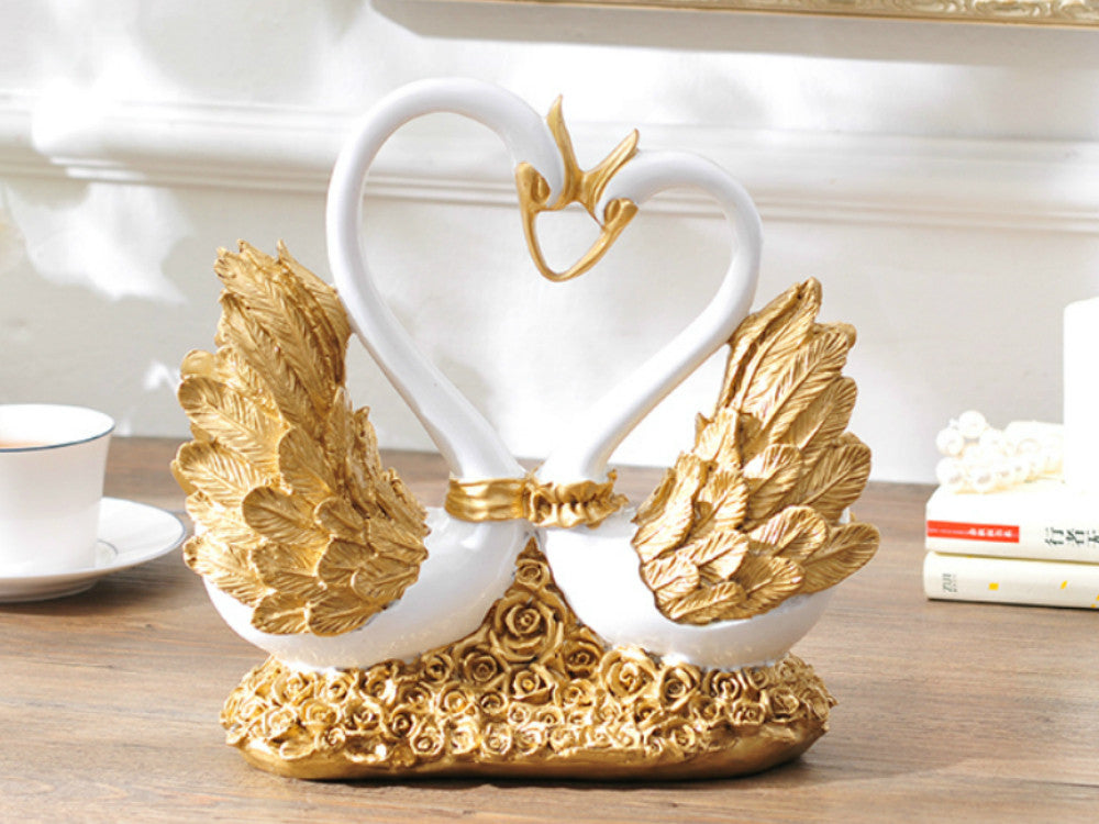 Swan Heart Sculpture - Gold, Silver or Bronze