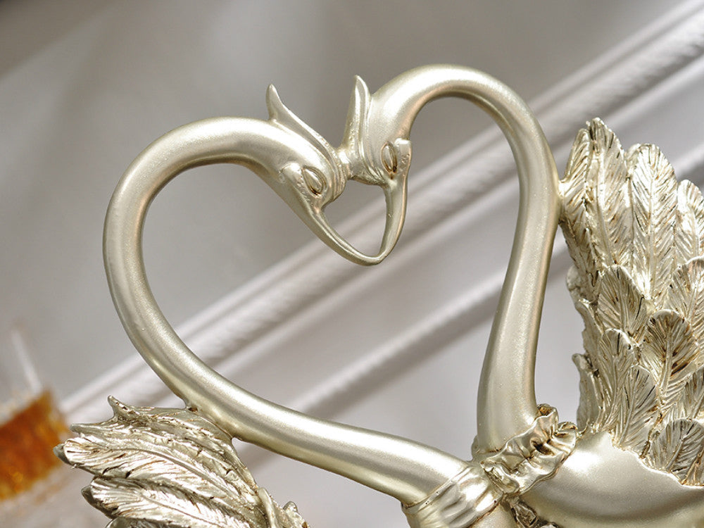 Swan Heart Sculpture - Gold, Silver or Bronze