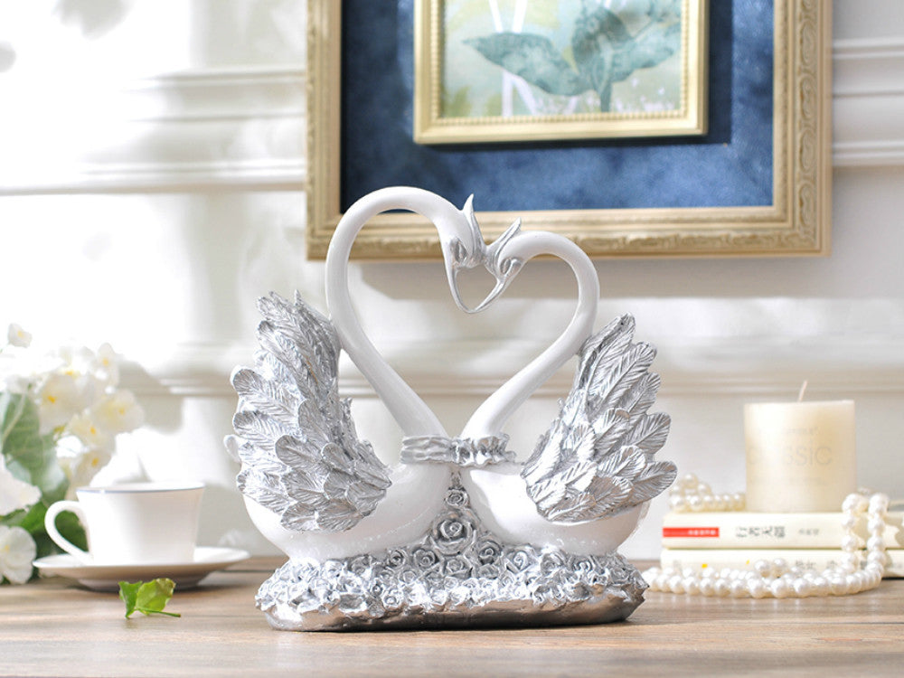 Swan Heart Sculpture - Gold, Silver or Bronze