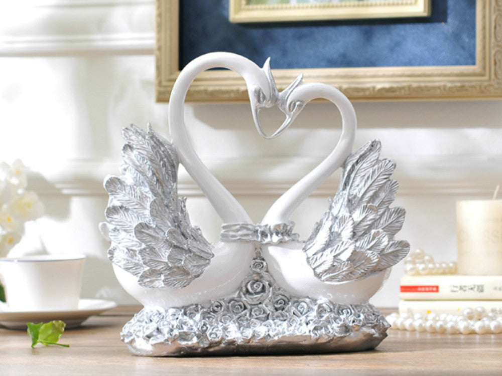 Swan Heart Sculpture - Gold, Silver or Bronze