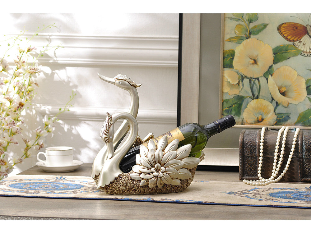 Loving Swans - Wine Bottle Holder / Fruit Storage