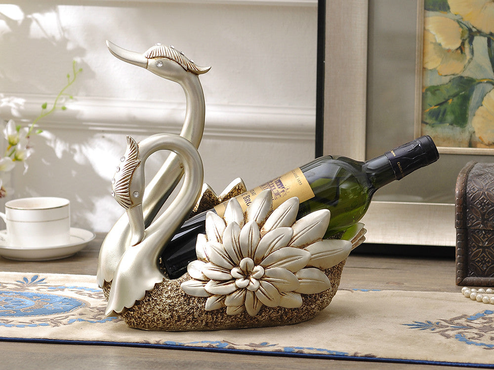 Loving Swans - Wine Bottle Holder / Fruit Storage