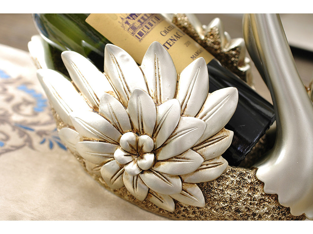 Loving Swans - Wine Bottle Holder / Fruit Storage