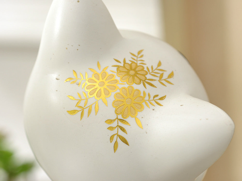 Pair of Happy Cats Sculpture - Silver