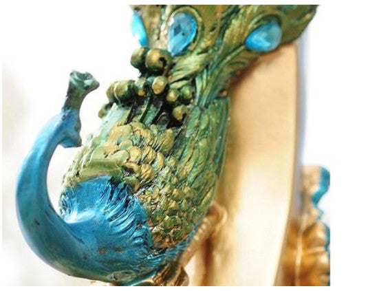 Beautiful Peacock Statue Vase with Embedded Jewels