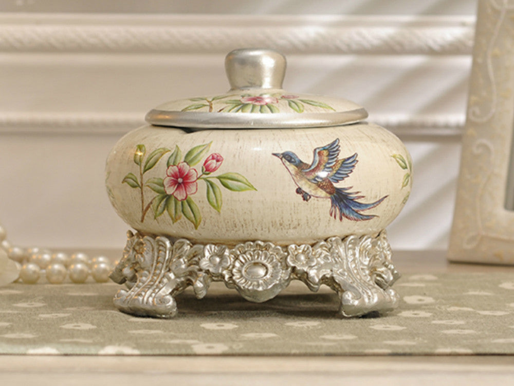 Old Fashion Ceramic Ashtray / Candy Jar with Lid