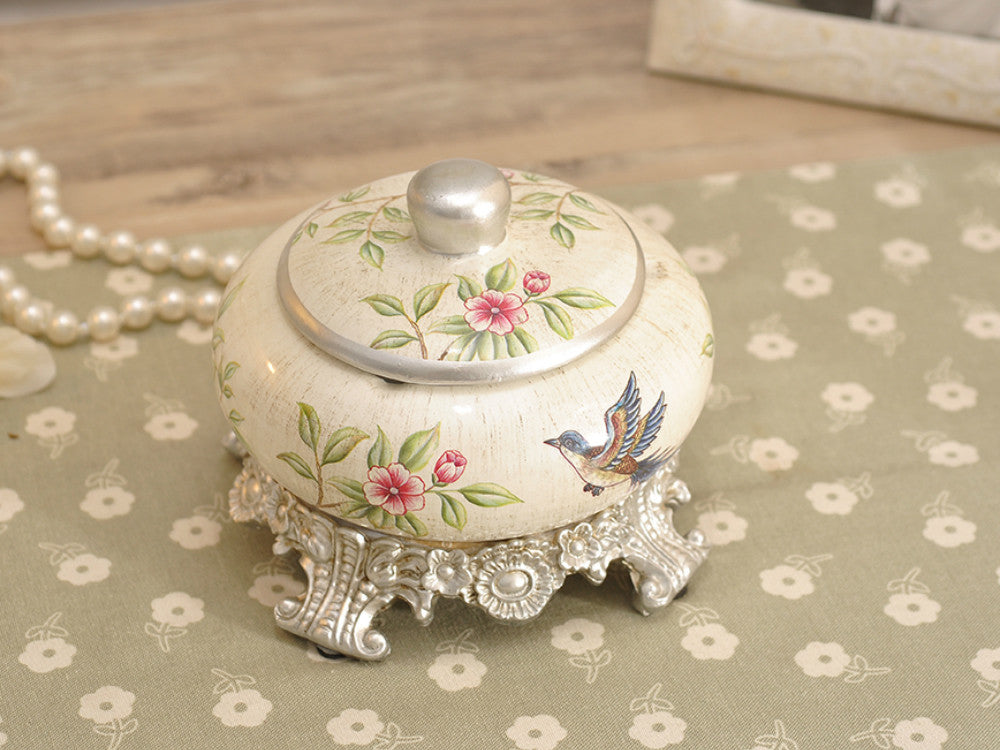 Old Fashion Ceramic Ashtray / Candy Jar with Lid