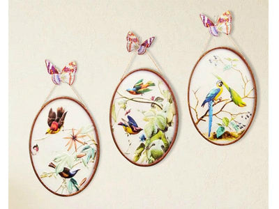 Parakeet Paradise 3D Metal Wall Art - 2 Piece Vertical Set