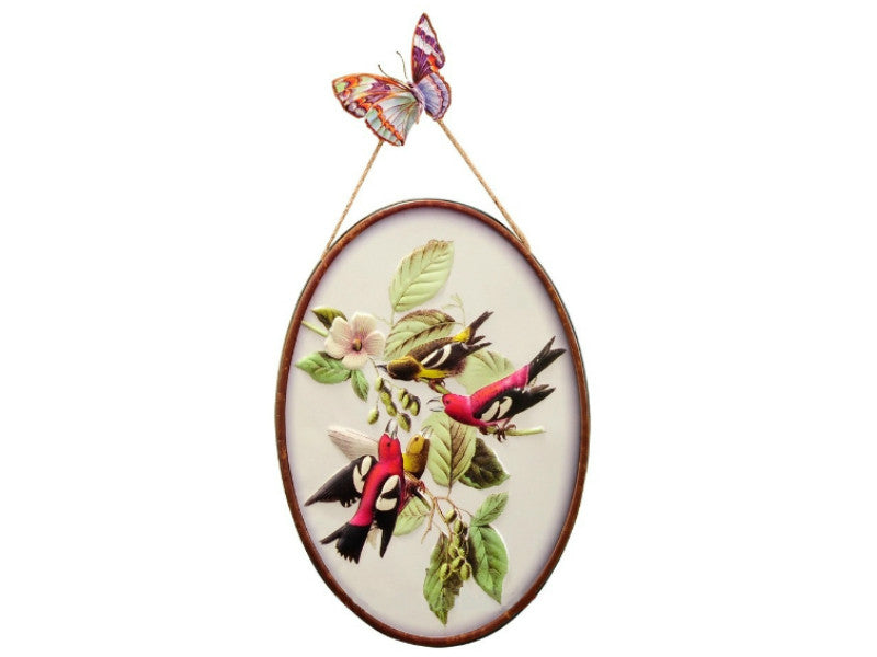 Parakeet Paradise 3D Metal Wall Art - 2 Piece Vertical Set