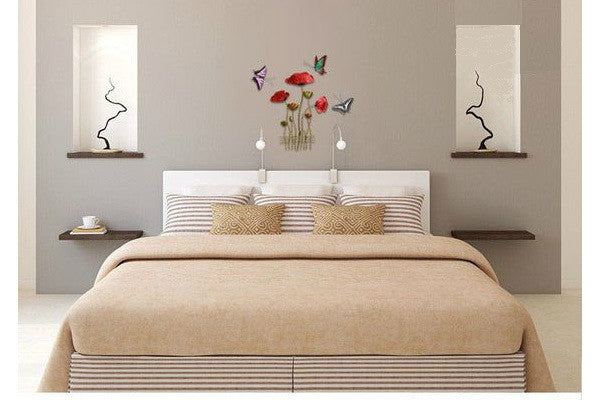 Red Poppy Metal Wall Decor