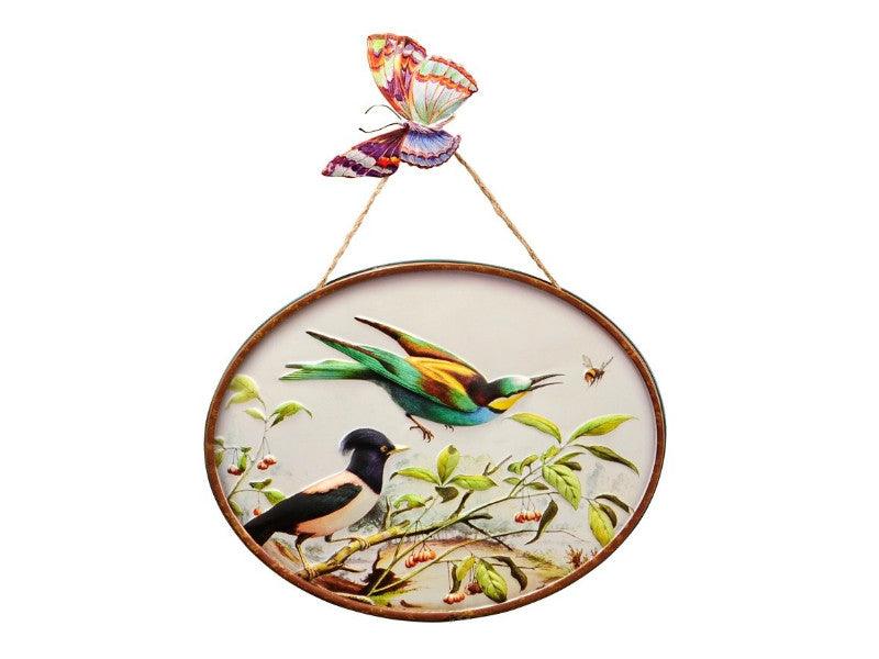 Blue Bird Paradise 3D Metal Wall Art - 2 Piece Horizontal Set