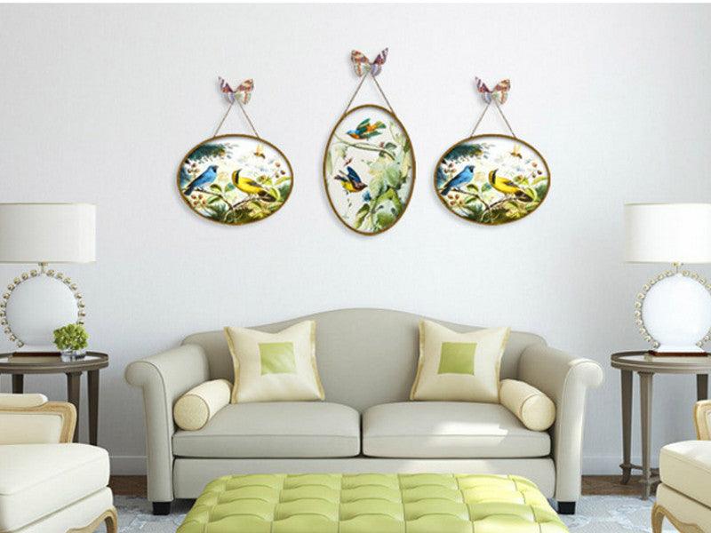 Blue Bird Paradise 3D Metal Wall Art - 2 Piece Horizontal Set