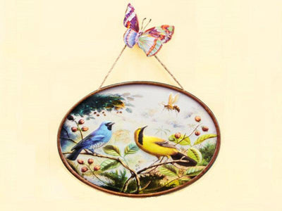 Blue Bird Paradise 3D Metal Wall Art - 2 Piece Horizontal Set