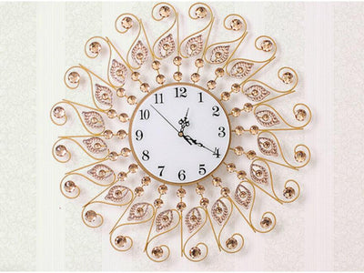 Sunrays Wall Clock with Mirrored Jewels