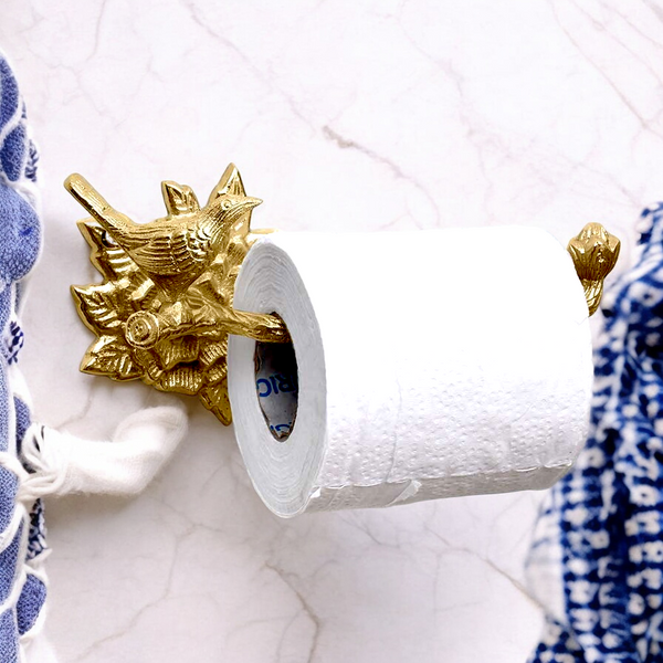 Brass Bird Towel Rack - Brushed/Satin Finish