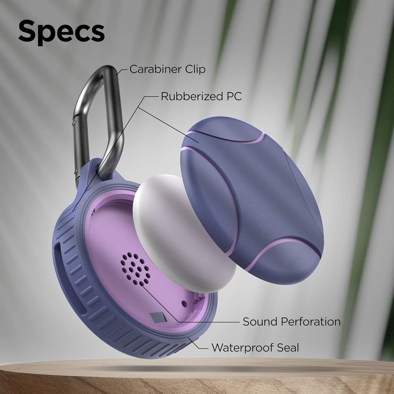 Waterproof Airtag Case Compatible with Apple Airtag Keychain Holder (Purple)