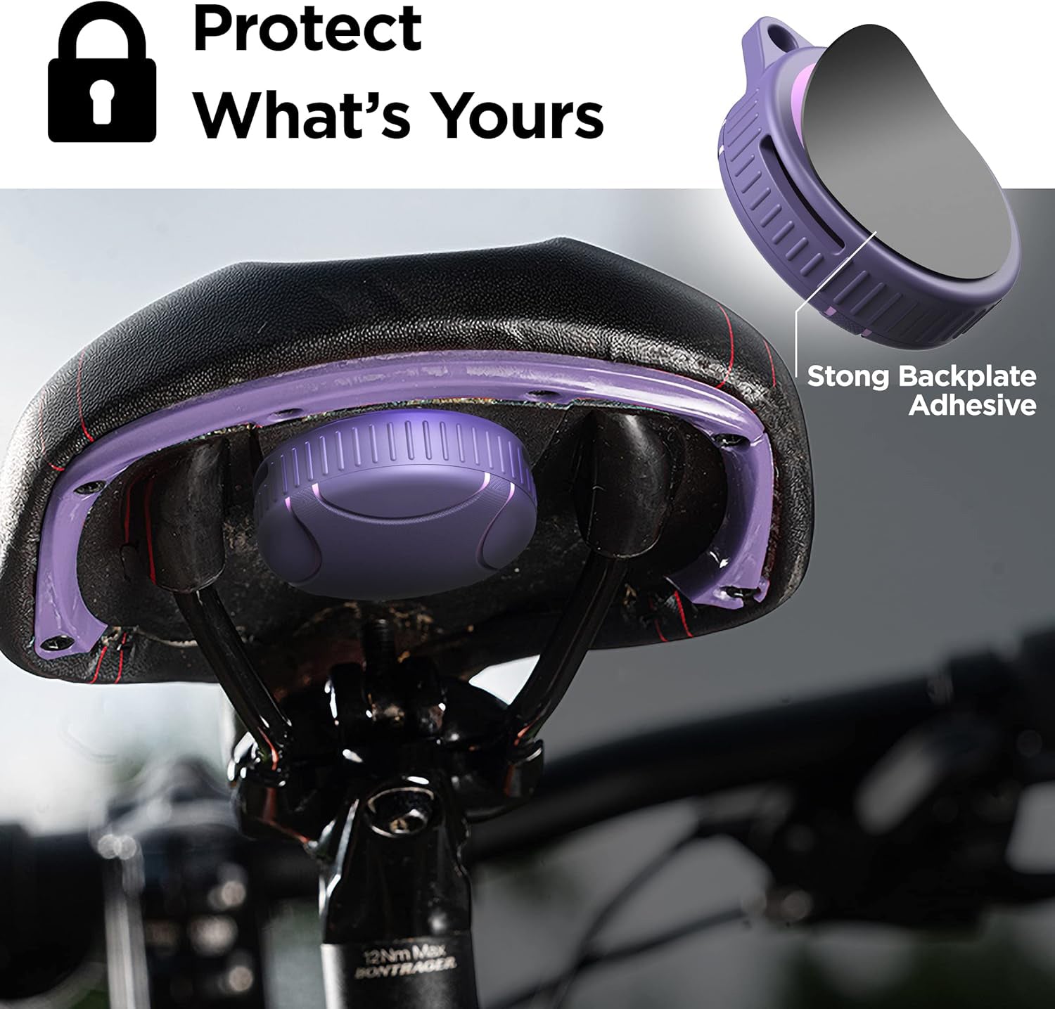 Waterproof Airtag Case Compatible with Apple Airtag Keychain Holder (Purple)