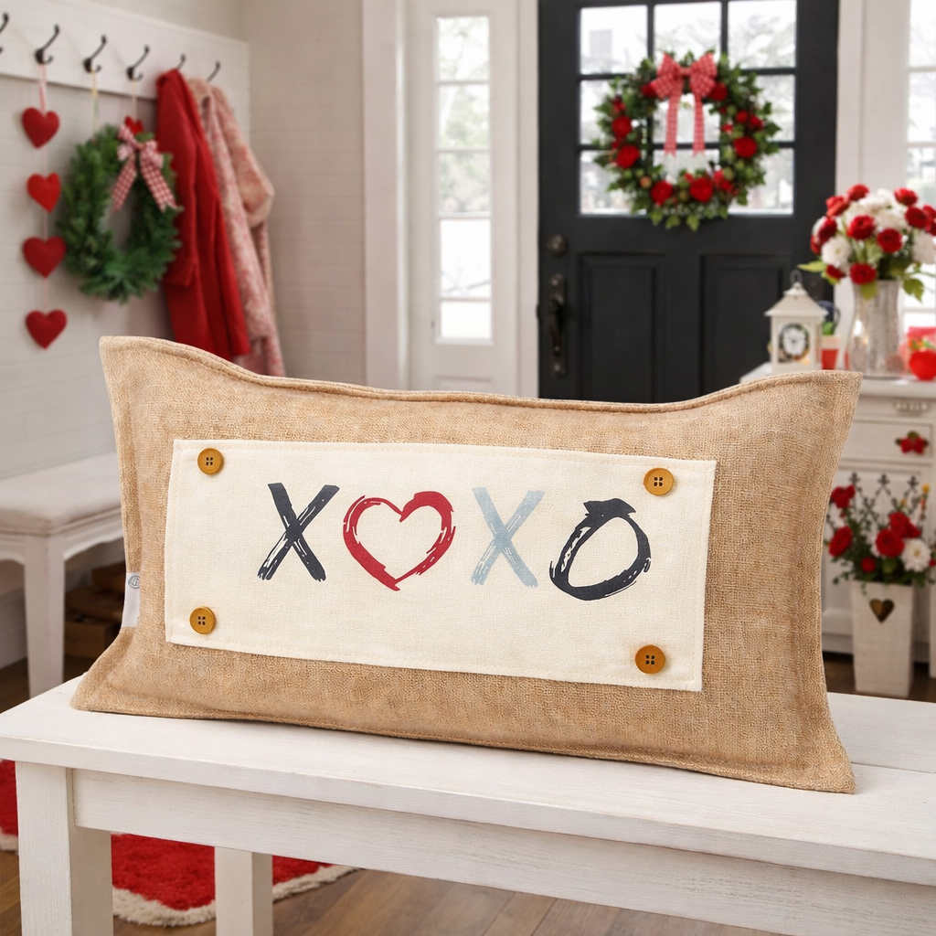 PILLOW ONLY (with fluffy insert): Country Idaho Potato Sack Burlap: RECTANGLE BURLAP PILLOW (with insert)