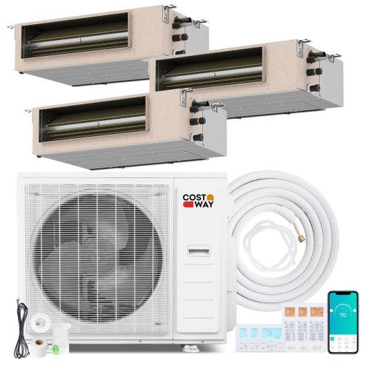 X-Pro 35000 BTU 3 Zone 22.5 SEER2 Concealed Ducted Mini Split AC-12K + 18K + 18K