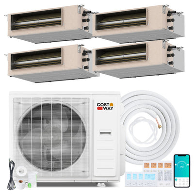 X-Pro 35000 BTU 4 Zone 22.5 SEER2 Concealed Ducted Mini Split AC-9K + 9K + 9K