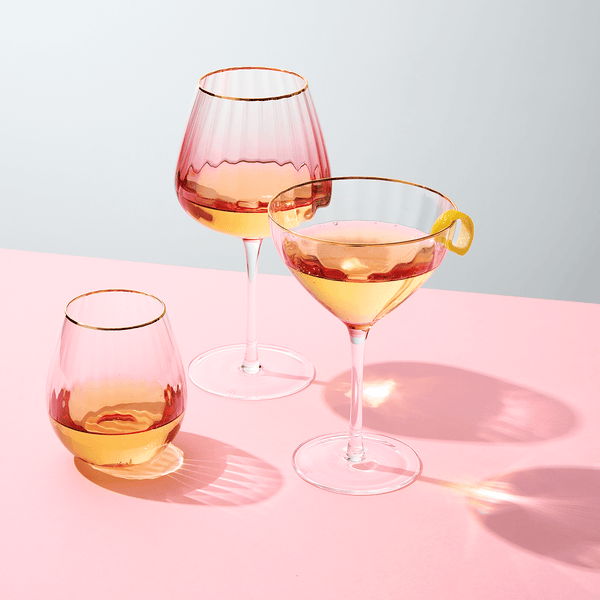 Waterfall Stemless Wine Glassware, Set of 2