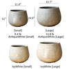 Rustic Globe Cement Planter - Ivory White / Small