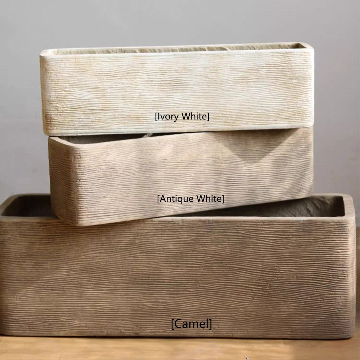 Modern Rectangular Textured Planter