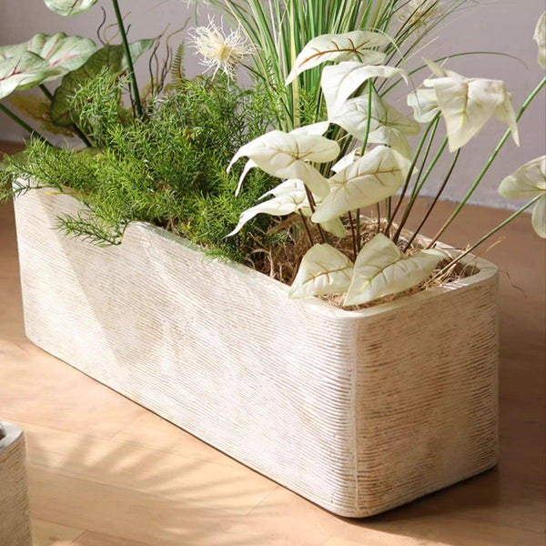 Modern Rectangular Textured Planter