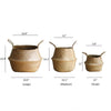 Foldable Seagrass Belly Basket with Handles - Small