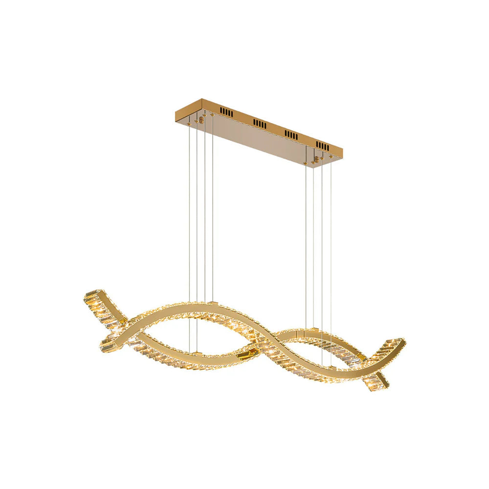 Gold Wave Crystal Chandelier
