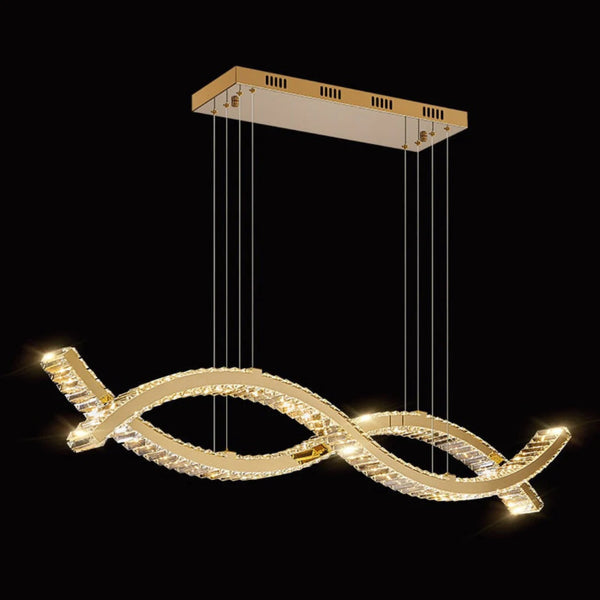 Gold Wave Crystal Chandelier