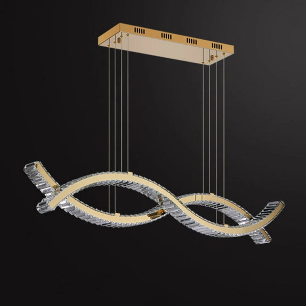 Gold Wave Crystal Chandelier
