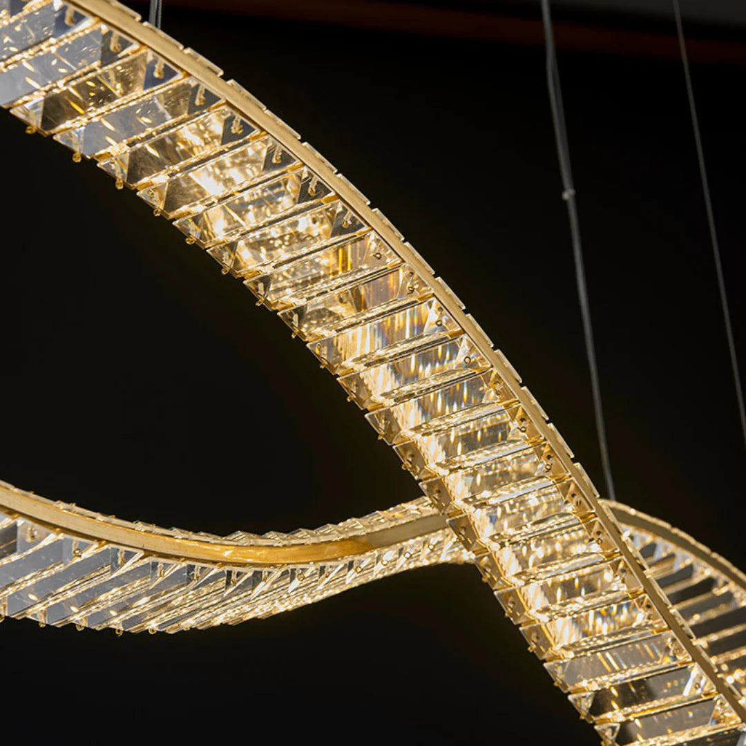 Gold Wave Crystal Chandelier