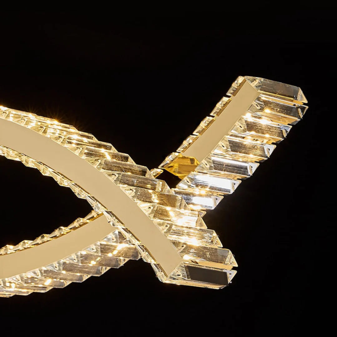 Gold Wave Crystal Chandelier