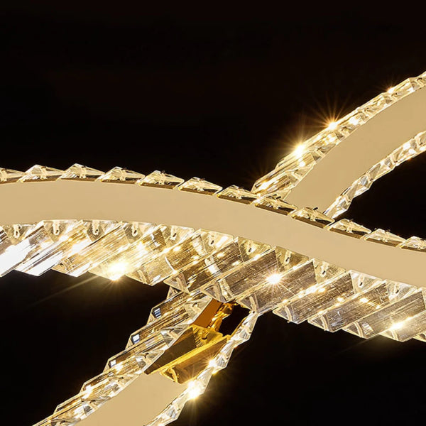 Gold Wave Crystal Chandelier