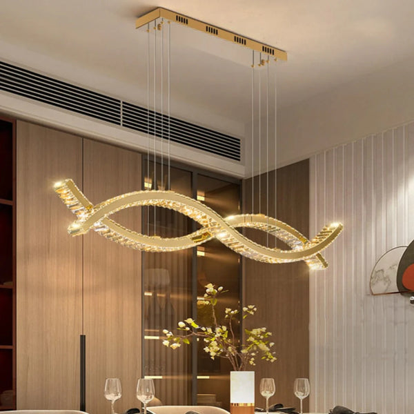 Gold Wave Crystal Chandelier