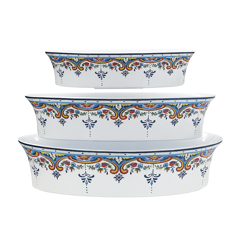 Zanzibar Oven to Table  Stoneware Oval Dishes , Set of 3