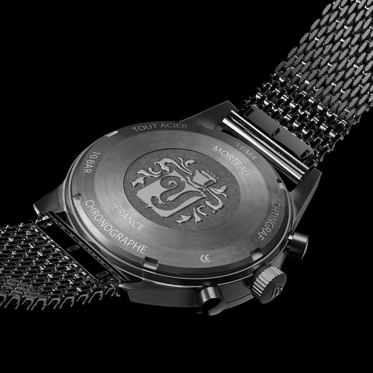 YEMA Yachtingraf Croisiere Meca Quartz Blue Dial Leather Strap | YMHF1583-GG