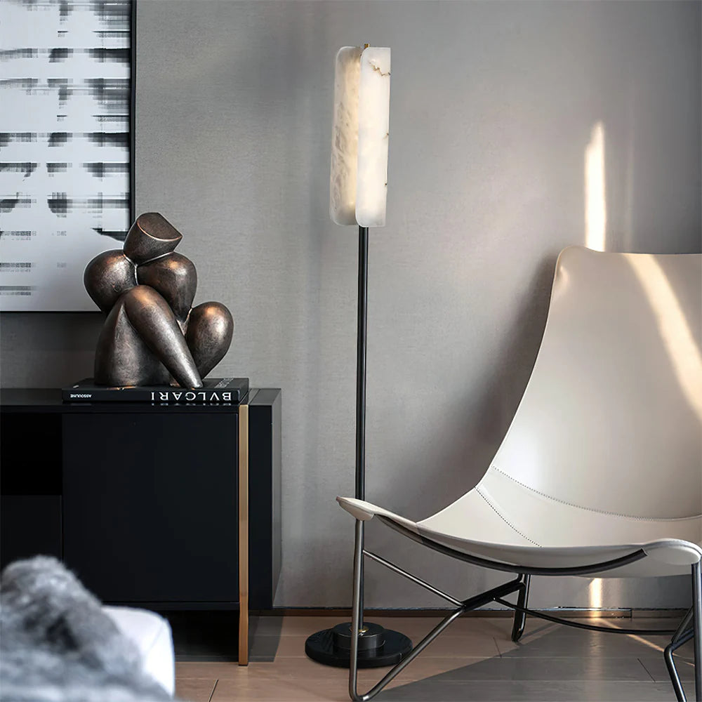Alabaster Years Black Floor Lamp