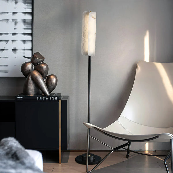 Alabaster Years Black Floor Lamp
