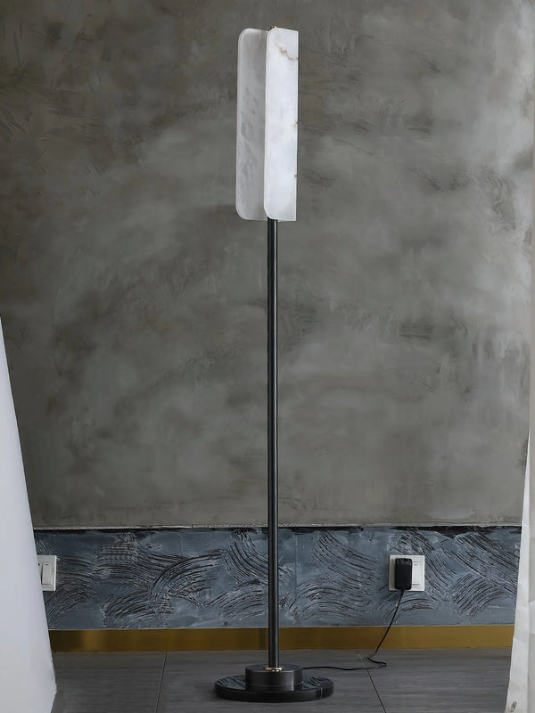 Alabaster Years Black Floor Lamp