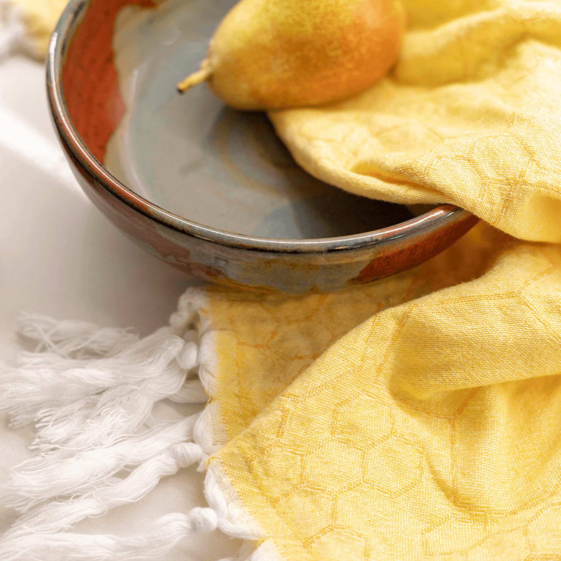 Turkish Towel | Hand Towel | Yellow + Orange