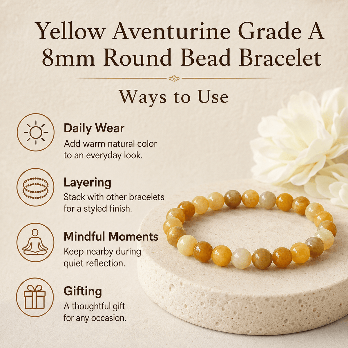 Yellow Aventurine Bracelet (Leadership and Prosperity)